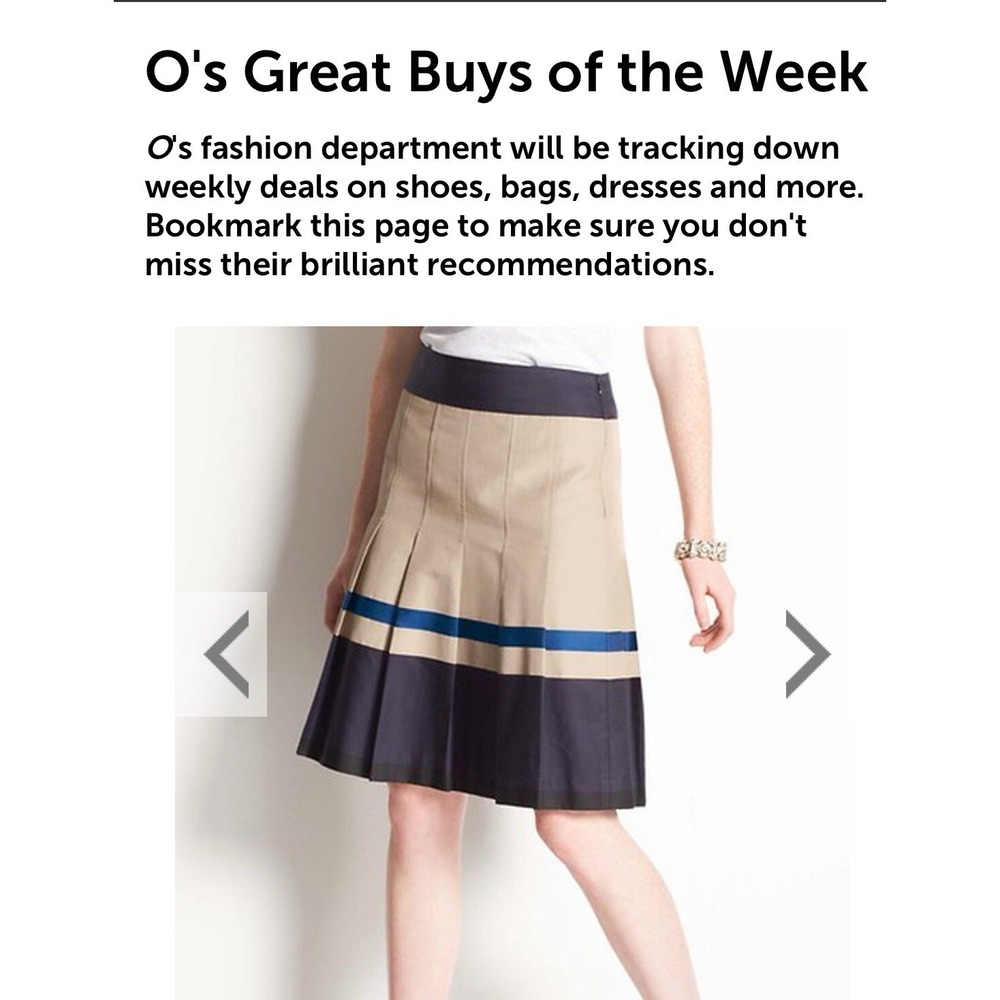 Ann Taylor Pleated Skirt Size 6 Oprah's Magazine